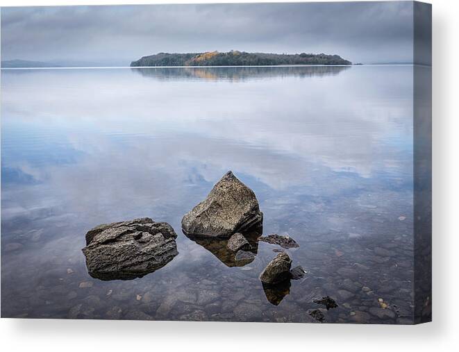 Inishmakill Canvas Print featuring the photograph Duross Bay, Lower Lough Erne by Nigel R Bell