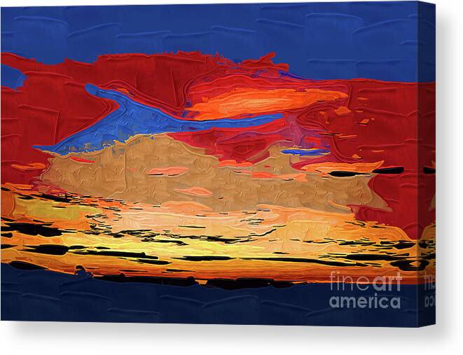 Abstract Canvas Print featuring the digital art Dusk On The Coast by Kirt Tisdale