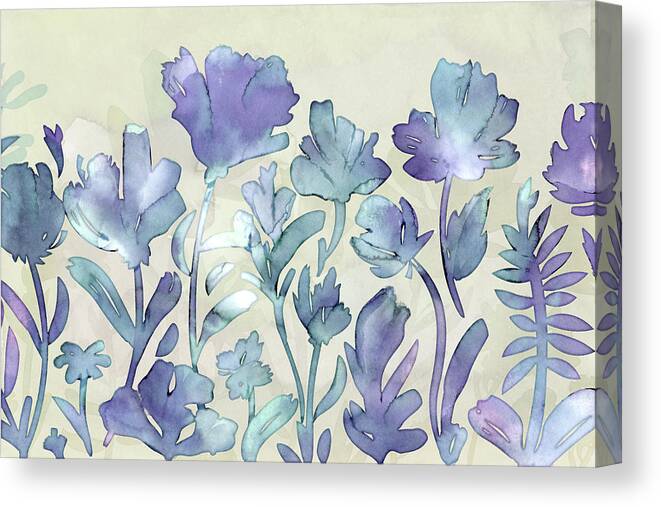 Floral Canvas Print featuring the painting Dusky Purple Garden by Delores Naskrent