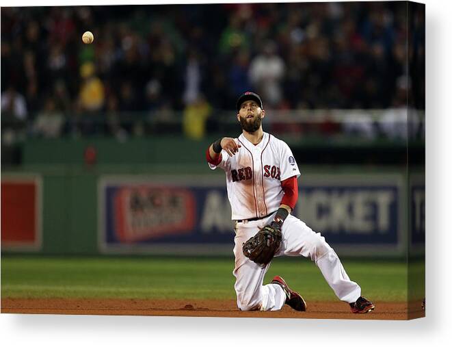 Playoffs Canvas Print featuring the photograph Dustin Pedroia by Rob Carr