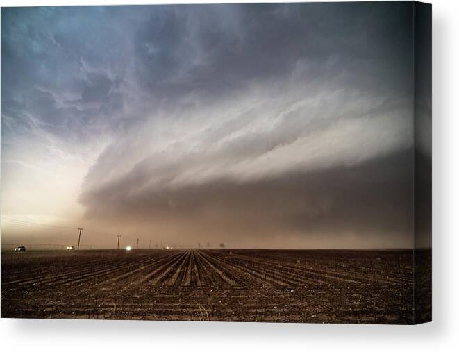 Supercell Canvas Print featuring the photograph Dusty Supercell Storm by Wesley Aston