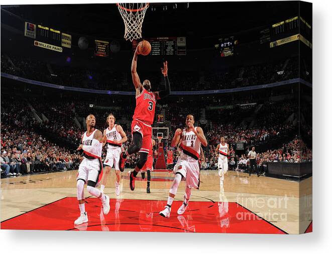 Nba Pro Basketball Canvas Print featuring the photograph Dwyane Wade by Cameron Browne