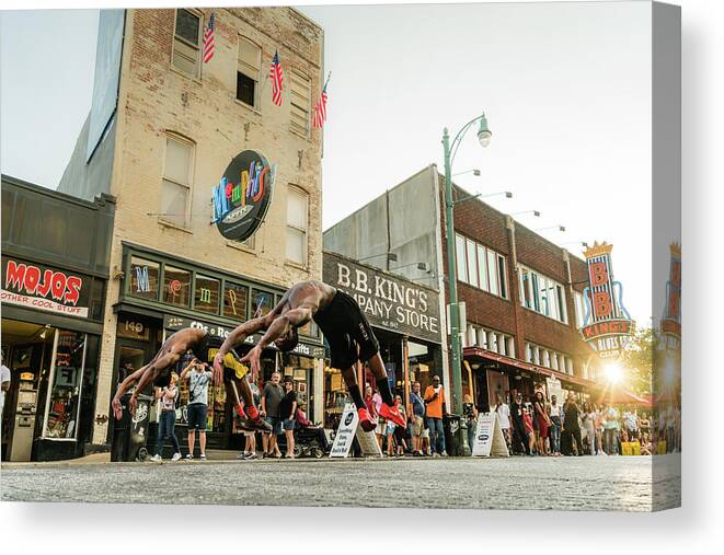 Beale Street Canvas Print featuring the photograph Dynamic Duo by Darrell DeRosia