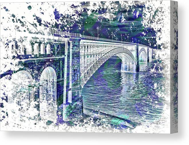 Eads Bridge Canvas Print featuring the digital art Eads Bridge by Randall Allen