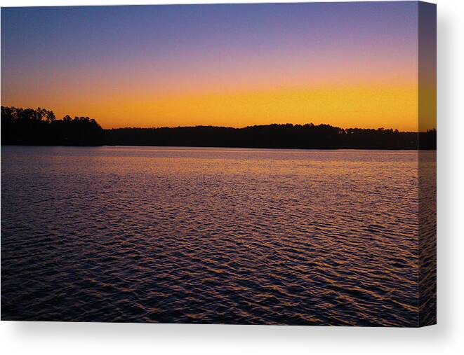 Morning Canvas Print featuring the photograph Early Lake Sinclair Purples by Ed Williams
