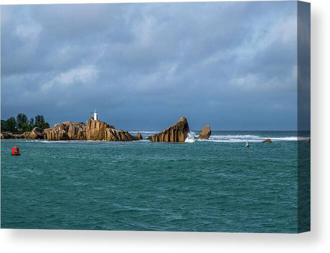 Early Canvas Print featuring the photograph Early morning in La Digue Island, Seychelles by Dubi Roman