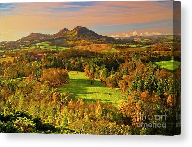 Scotland Canvas Print featuring the photograph Eildon Hills from Scott's View, Scottish Borders by Martyn Arnold