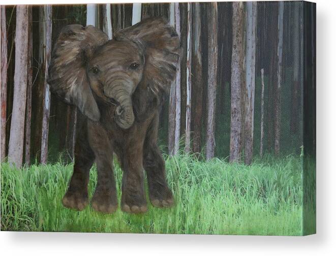 Art Canvas Print featuring the painting Elephant by Tammy Pool