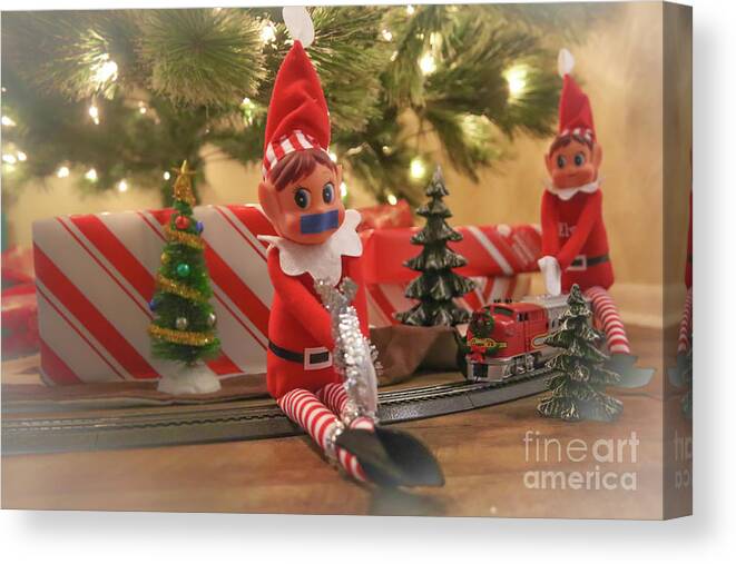 Elf Canvas Print featuring the photograph Elf in Trouble by Darrell Foster