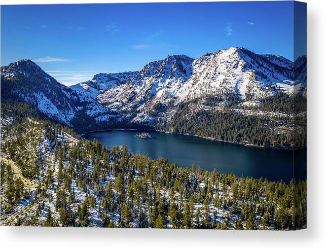 Drone Canvas Print featuring the photograph Emerald Bay 2 by Clinton Ward