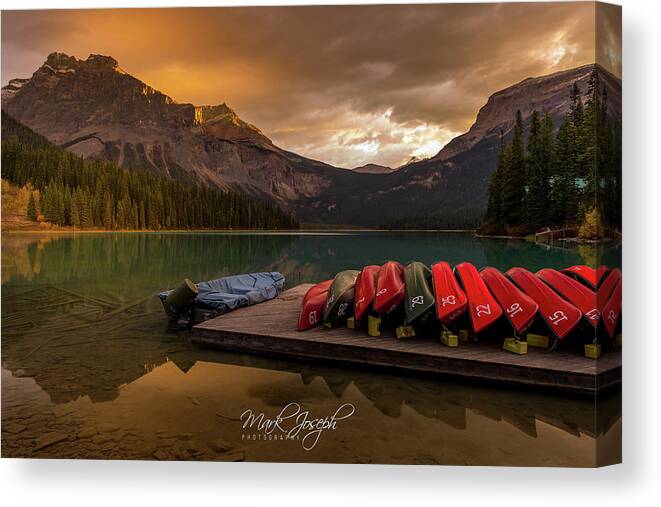 Sunrise Canvas Print featuring the photograph Emerald Lake Sunrise by Mark Joseph