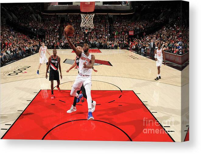 Nba Pro Basketball Canvas Print featuring the photograph Emmanuel Mudiay by Cameron Browne