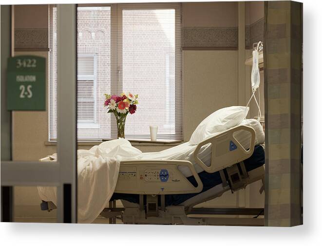 Empty Canvas Print featuring the photograph Empty hospital bed by David Sacks