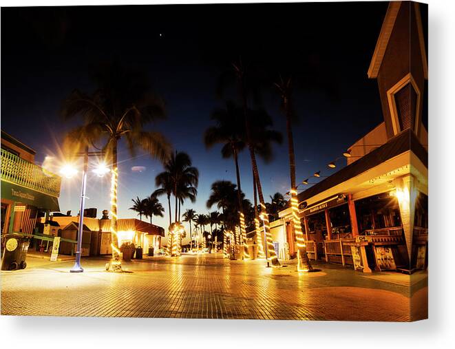 Empty Times Square On Fort Myers Beach Canvas Print