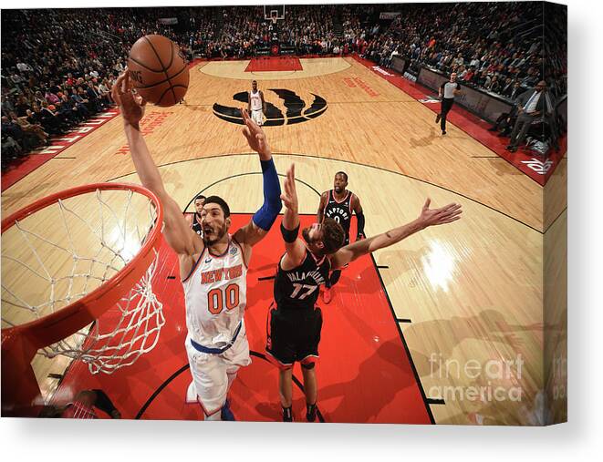 Nba Pro Basketball Canvas Print featuring the photograph Enes Kanter by Ron Turenne