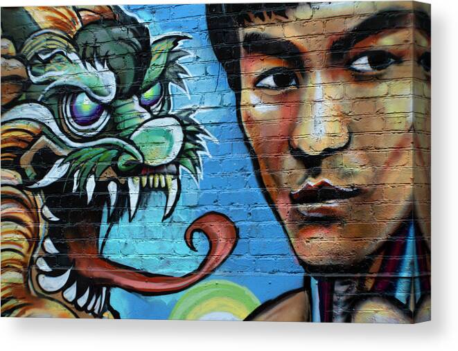 Bruce Lee Canvas Print featuring the photograph Enter The Dragon Bruce Lee by Bonnie Follett