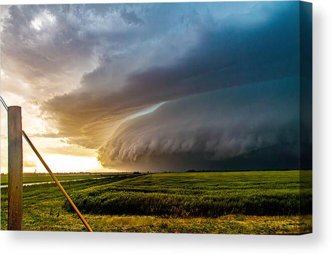 Nebraskasc Canvas Print featuring the photograph Epic Severe Weather 026 by Dale Kaminski