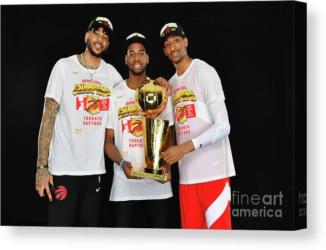 Playoffs Canvas Print featuring the photograph Eric Moreland and Malcolm Miller by Jesse D. Garrabrant
