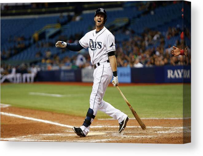 People Canvas Print featuring the photograph Evan Longoria by Brian Blanco