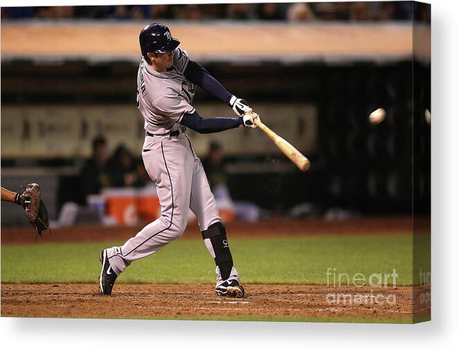 People Canvas Print featuring the photograph Evan Longoria by Jed Jacobsohn