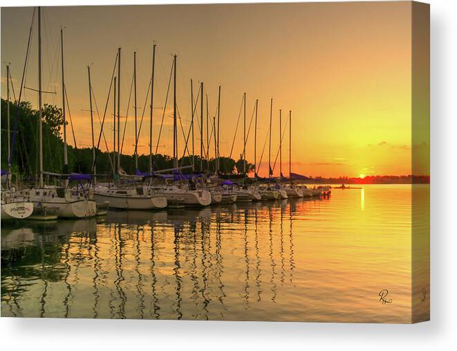 Fine Art Canvas Print featuring the photograph Evening Calm at Redbud Bay by Robert Harris