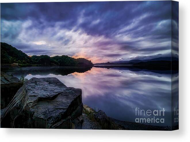 Lake Canvas Print featuring the photograph Evening Reflections by Shelia Hunt