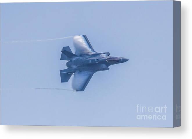 Aircraft Canvas Print featuring the photograph F-35 Lightning II Vapor Trail by Jeff at JSJ Photography