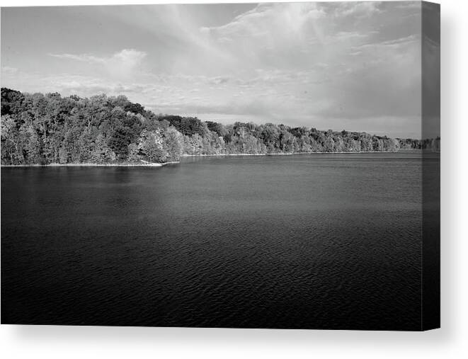 Nature Canvas Print featuring the photograph Fall Lakeshore by Lens Art Photography By Larry Trager