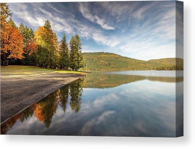 Cultus Lake Canvas Print featuring the photograph Fall morning at Cultus Lake by Pierre Leclerc Photography