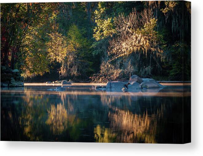 2010 Canvas Print featuring the photograph Fall Morning On The Saluda River-1 by Charles Hite