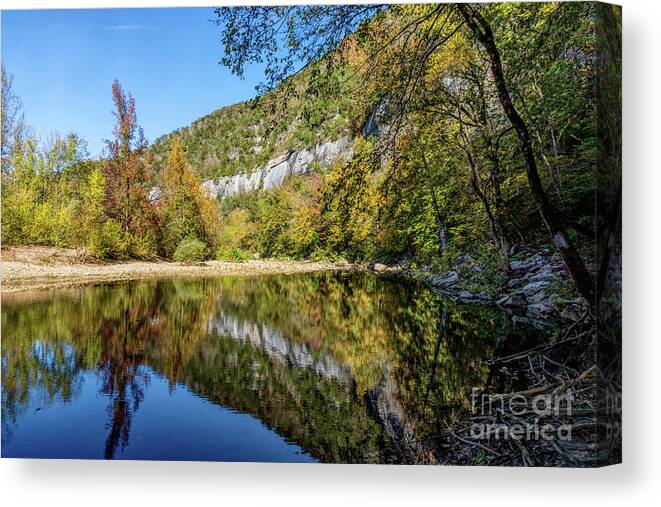 Buffalo National River Canvas Print featuring the photograph Fall Reflections At Buffalo National River by Jennifer White
