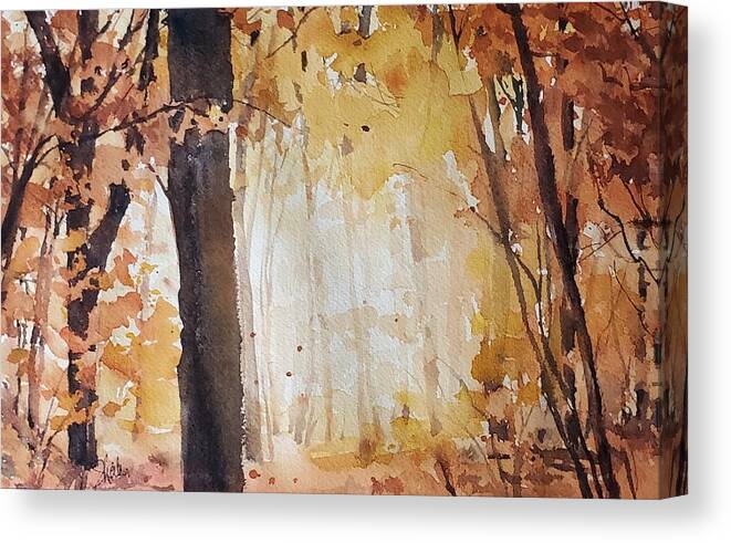 Landscape Canvas Print featuring the painting Forest Portal by Sheila Romard