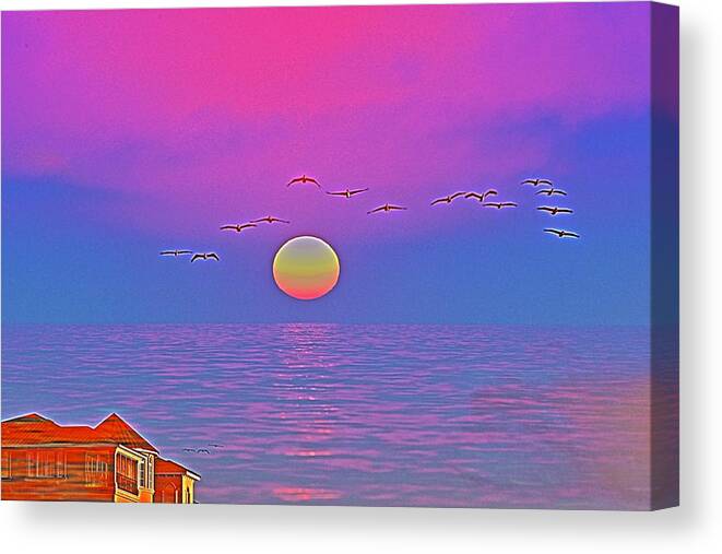 Sunset Canvas Print featuring the photograph Fantasy sunset by Mingming Jiang