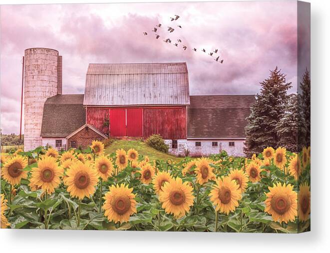 Barn Canvas Print featuring the photograph Farmer's Country Field by Debra and Dave Vanderlaan