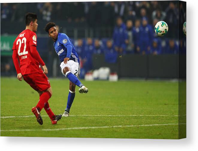 Gelsenkirchen Canvas Print featuring the photograph FC Schalke 04 v 1. FC Koeln - DFB Cup by Dean Mouhtaropoulos