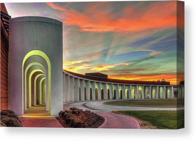 Arches Canvas Print featuring the photograph Ferguson Center for the Arts by Jerry Gammon
