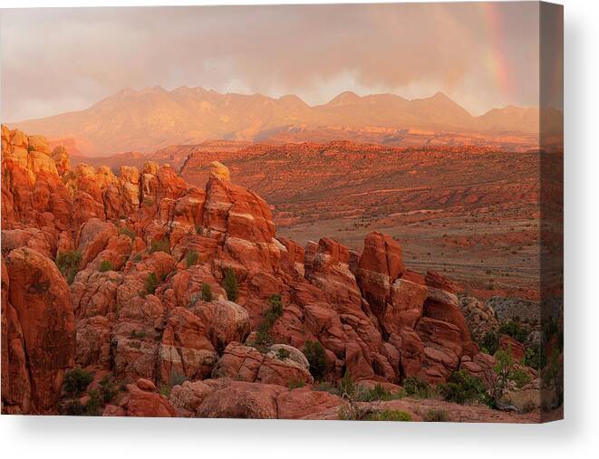 Fiery Furnace Canvas Print featuring the photograph Fiery Furnace Sunset by Aaron Spong