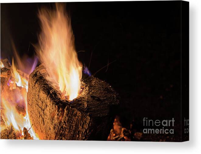 Fire Canvas Print featuring the photograph Fire and flames 11 by Adriana Mueller