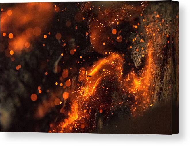 Natural Gas Canvas Print featuring the photograph Fire Flam by Galdric Pons