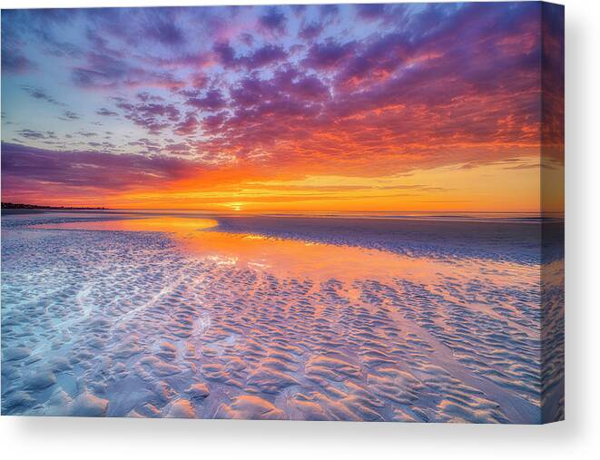 Clouds Canvas Print featuring the photograph Fire in the Sky by Penny Polakoff