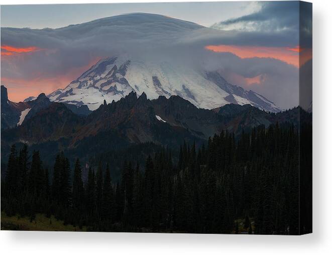 Volcano Canvas Print featuring the photograph Fire Under His Hat by Ryan Manuel