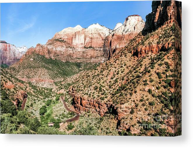 Canyon Canvas Print featuring the photograph First Impression Zion National Park by Al Andersen