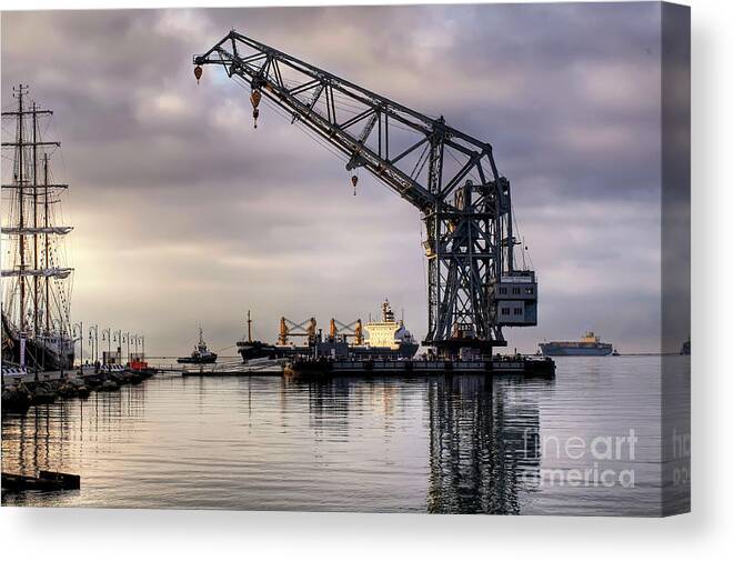 Harbor Canvas Print featuring the photograph First Light - La Spezia - Italy  by Paolo Signorini