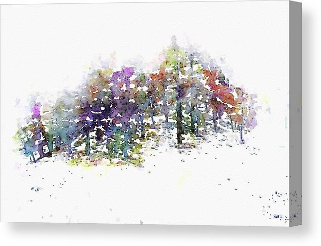First Snow Canvas Print featuring the painting First Snow by Susan Maxwell Schmidt