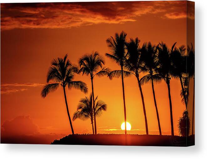 Hawaii Canvas Print featuring the photograph First Sunset of 2020 by John Bauer