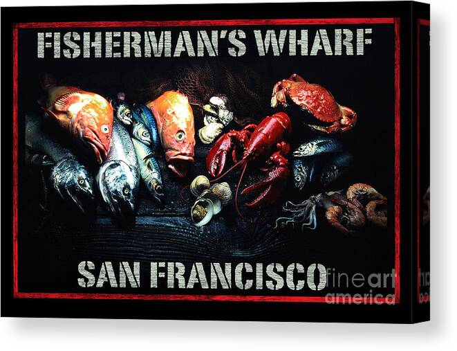 Fisherman's Wharf Canvas Print featuring the digital art Fisherman's Wharf San Francisco by Brian Watt