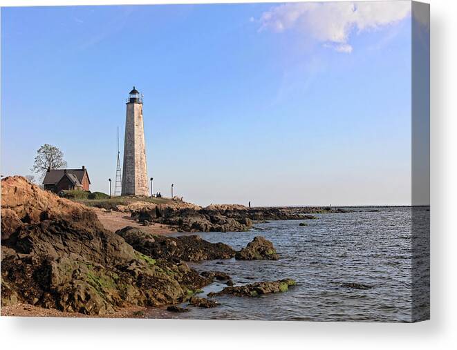 Five Mile Point Lighthouse Canvas Print featuring the photograph Five Mile Point Lighthouse by Doolittle Photography and Art