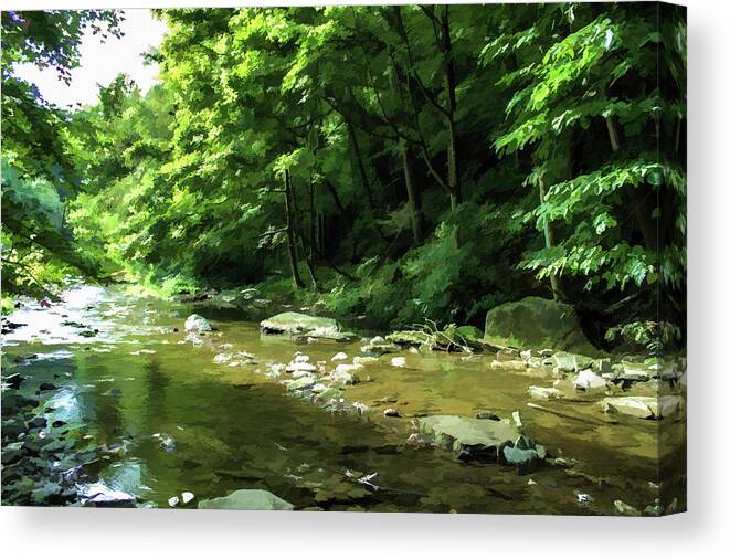 Creek Canvas Print featuring the photograph Flowing Creek by Roberta Byram