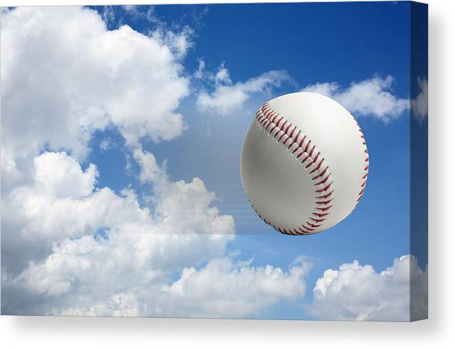 Curve Canvas Print featuring the photograph Flying Baseball by Blackred