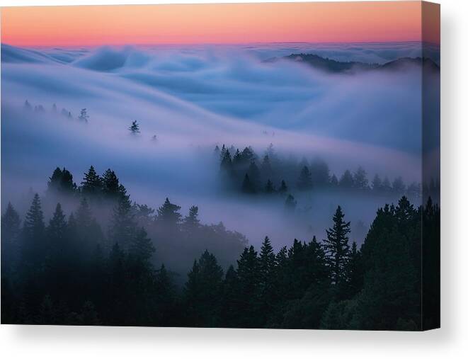  Canvas Print featuring the photograph Fog Waves by Louis Raphael